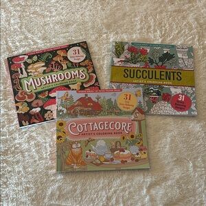 Studio Series Peter Pauper Press Coloring Books Cottagecore Mushrooms Succulents